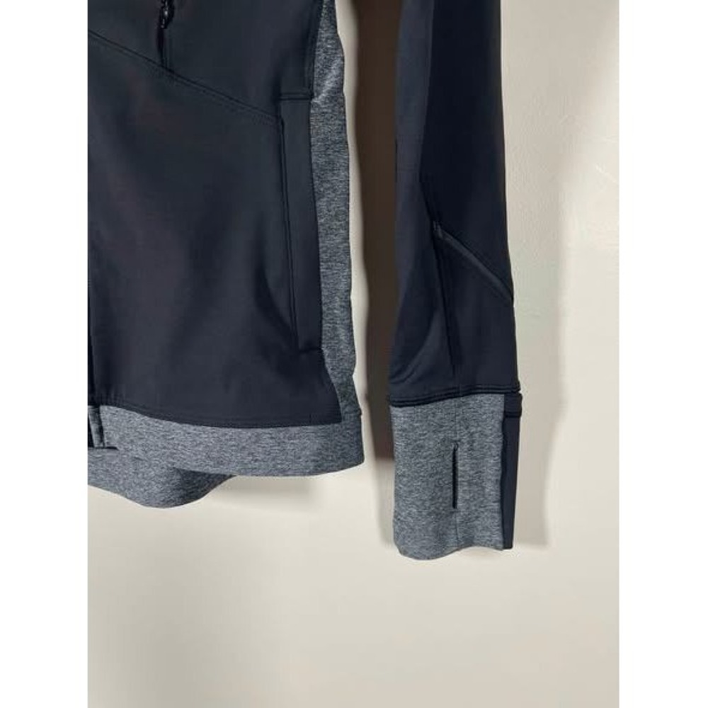 Lululemon Define Fitted Jacket Black Heathered Gray Full Zip Hood Thumbholes 4 - Picture 3 of 8